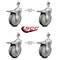 Service Caster 5 Inch Gray Polyurethane Swivel 12mm Stem Caster Set with Total Lock Brake SCC-TSTTL20S514-PPUB-M1215-4 - alternate 2